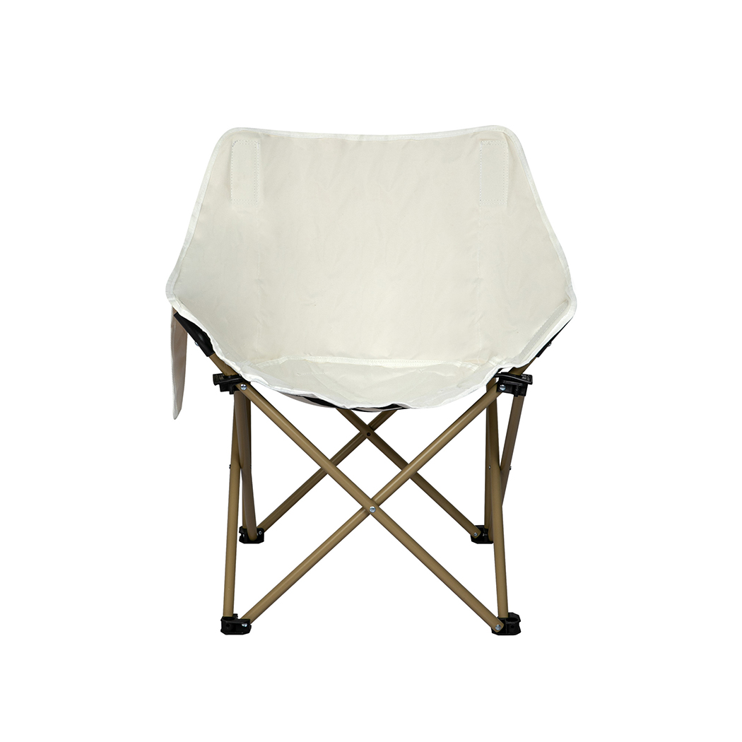 Levede Folding Moon Camping Chair Portable Outdoor Camping Chair Lightweight Beige130kg - Image 5