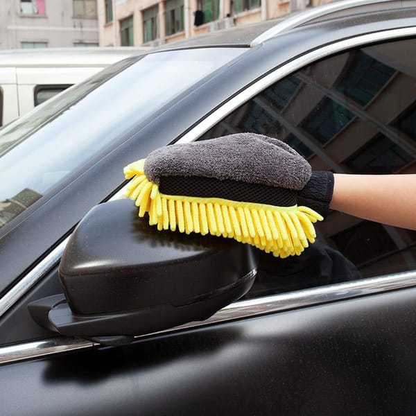 Chenille Car Wash Mitt Waterproof Cleaning Glove Microfibre Scratch Free Blue - Image 3