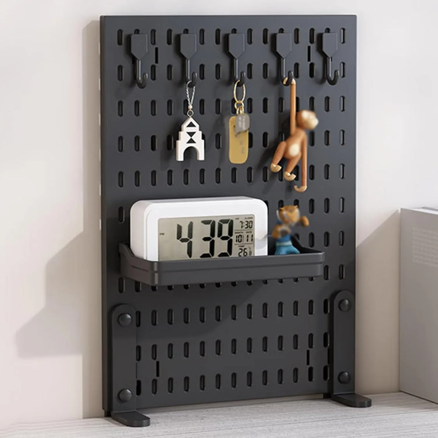 CARLA HOME Desk Pegboard Organizer Kit Black with Hooks Tray & Clamp Mount - Image 3