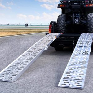 Kartrite 2.3m Folding Loading Ramps 2 Pack – 340kg Capacity Aluminium ATV Motorbike Ute Trailer Ramps