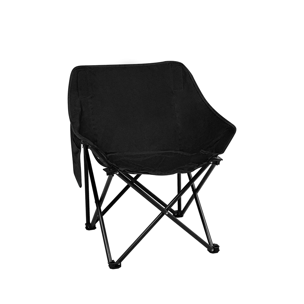 Levede Folding Moon Camping Chair Portable Outdoor Camping Chair Lightweight Black 130kg - Image 2