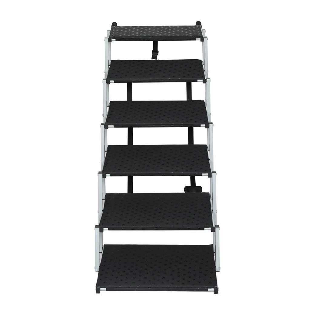 PaWz Foldable Dog Stairs Pet Ramp for Car SUV Bed Adjustable Travel Steps 90kg - Image 2