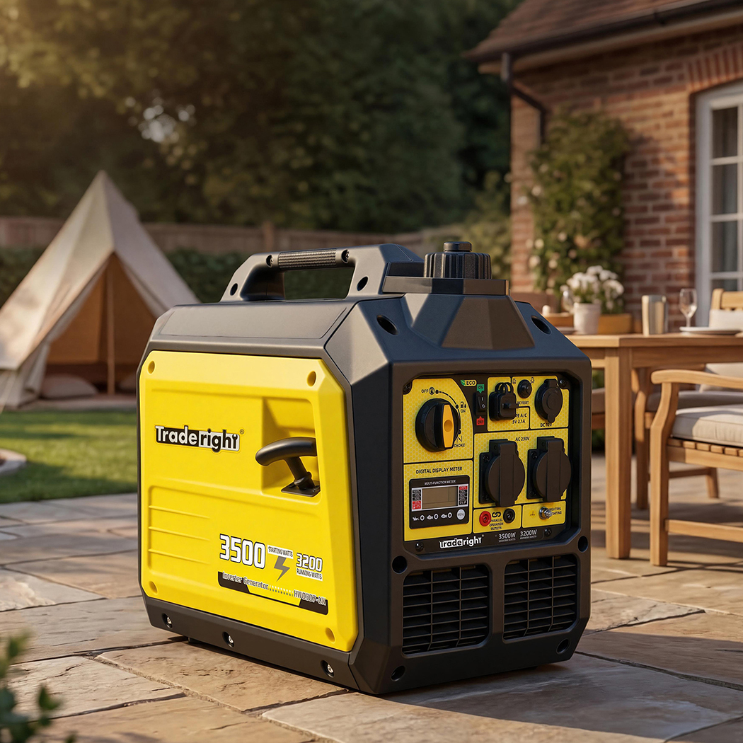 Traderight 3500W Petrol Inverter Generator Pure Sine Wave Portable Silent 149cc ECO Power Generator