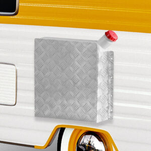 Manan Caravan Diesel Heater Fuel Tank Cover Silver 10L 15L Aluminium Checker Plate Protective Housing