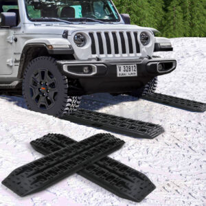 Manan 2 Pack 4WD Recovery Tracks Traction Boards Sand Mud Snow Heavy Duty 10T Black