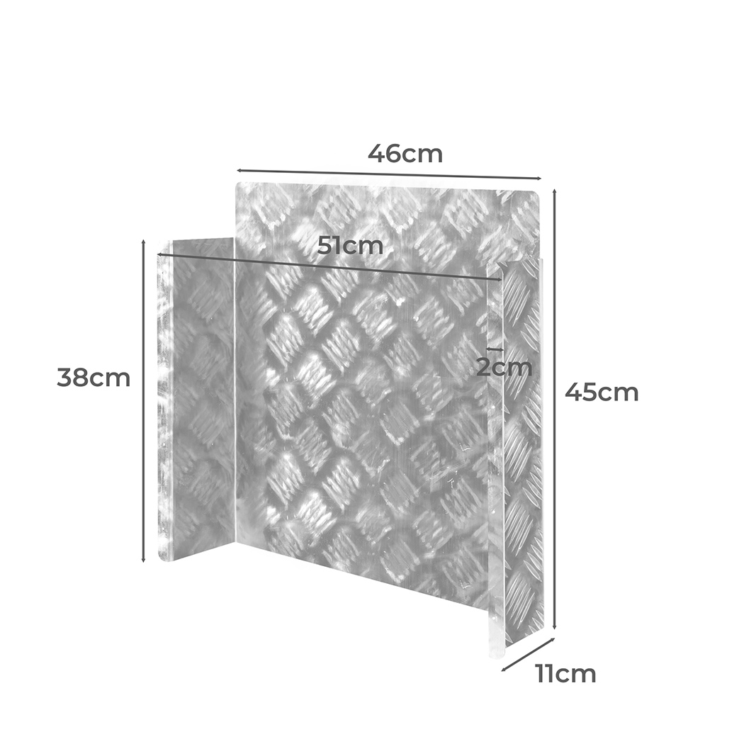 Manan Caravan Diesel Heater Fuel Tank Cover Silver 10L 15L Aluminium Checker Plate Protective Housing - Image 3