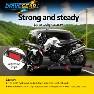 GIANTZ Motorcycle Carrier Rack – 2" Hitch Mount Dirt Bike Hauler with Loading Ramp 227kg