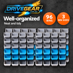 Giantz 96 Bin Storage Rack Wall Mounted Tool Organiser Pegboard Garage Workshop