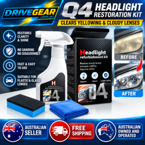 Q4 Headlight Restoration Kit 350g – Headlight Cleaner & Polish for Yellowing & Cloudy Lenses