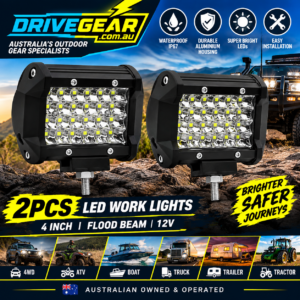 2 Pack LED Pod Lights 6500K – Waterproof Off Road Driving Work Lights for 4WD, Truck, SUV & Boat