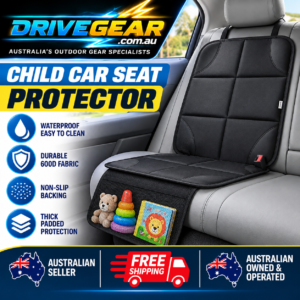 Child Car Seat Protector 600D Waterproof Car Seat Cover Non-Slip Padded Mat Black