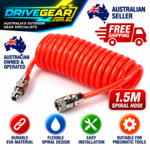 Red EVA Air Compressor Spiral Hose Tube with Connectors 1.5m Pneumatic Tool