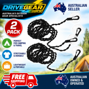 2 Pack Portable Travel Clothesline 1.5m Stretch Elastic Washing Line for Camping