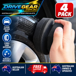 4 Pack Car Waxing Sponges Black High Density Applicator Pads for Polish Tyres & Detailing
