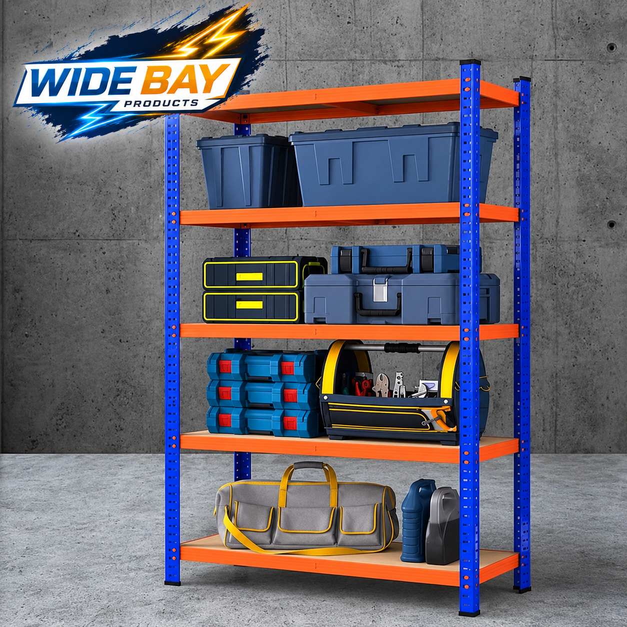 Giantz 5 Tier Garage Storage Shelving Rack 90x40x180cm Heavy Duty 1000kg