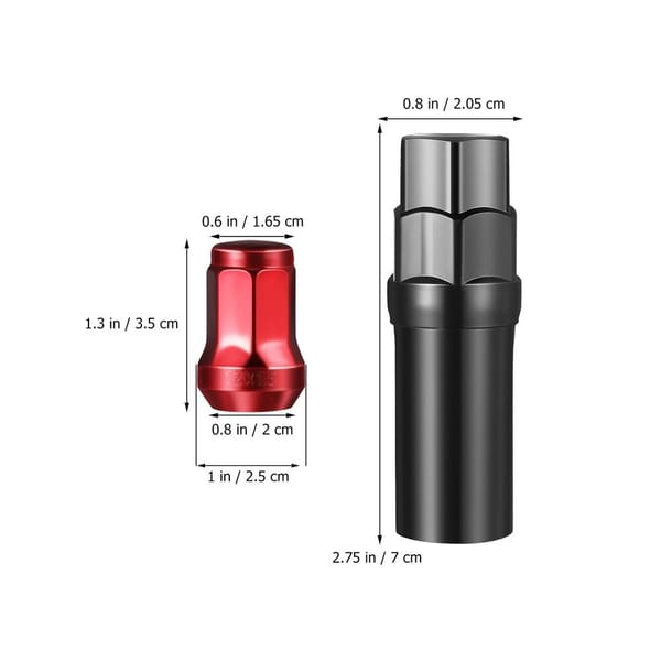 Red Wheel Nut Covers 12x1.5mm, 20Pcs Carbon Steel Lug Nut Caps for Car Wheels - Image 4