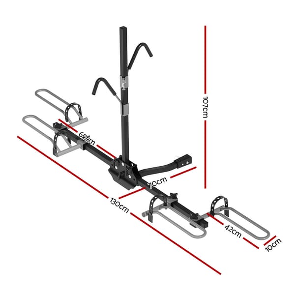 Giantz 2 Bike Carrier Rack – 2" Hitch Mount Platform Foldable Car Bicycle Rack 36kg - Image 6