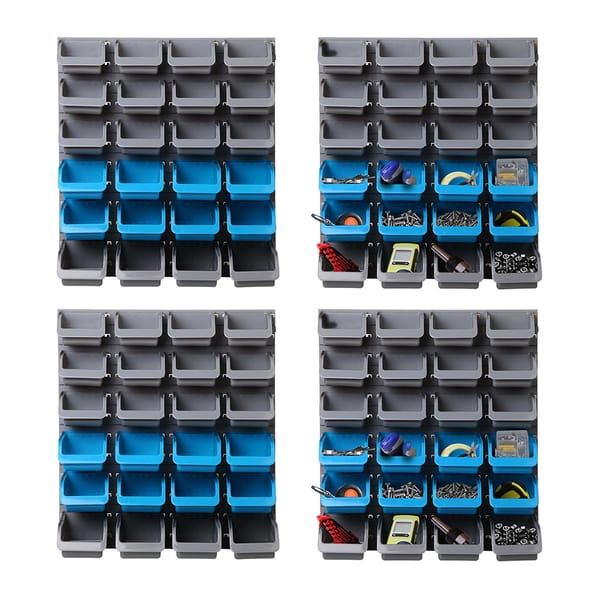 Giantz 96 Bin Storage Rack Wall Mounted Tool Organiser Pegboard Garage Workshop - Image 5