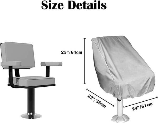 2 Pack Boat Seat Covers 210D Oxford – Waterproof UV Resistant Marine Seat Protection - Image 4