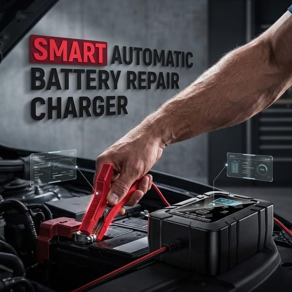 6V 12V Smart Battery Charger & Desulfator Automatic Intelligent Pulse Repairer - Image 2
