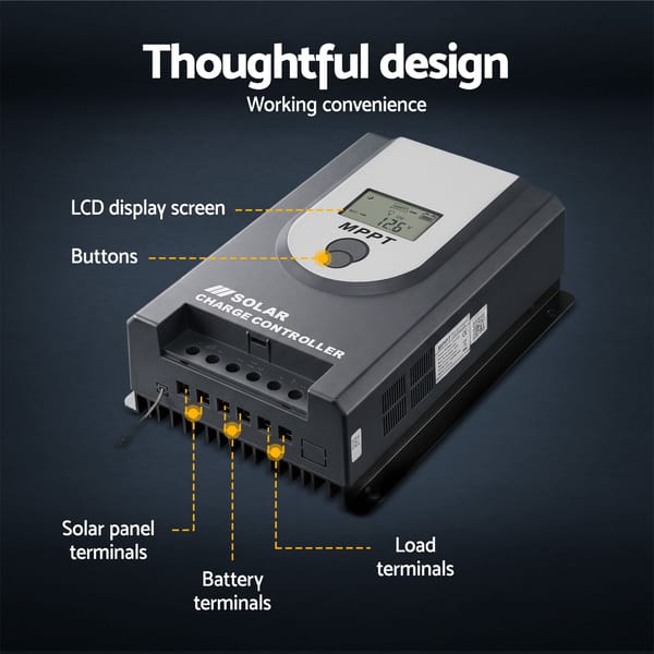 Giantz 50A MPPT Solar Charge Controller 12V/24V Bluetooth Battery Regulator - Image 3