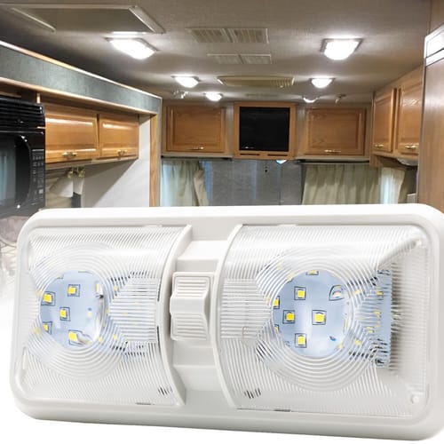 2 Pack 12V LED RV Ceiling Lights – 800LM Double Dome Interior Lights for Caravan, Camper & Boat - Image 6