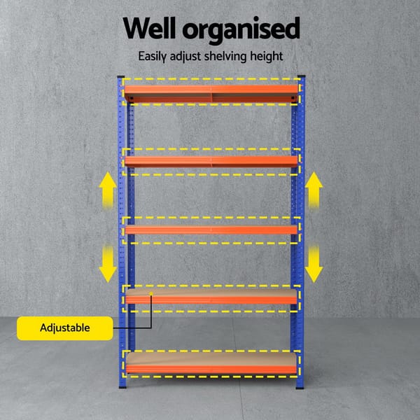 Giantz 5 Tier Garage Storage Shelving Rack 90x40x180cm Heavy Duty 1000kg - Image 3