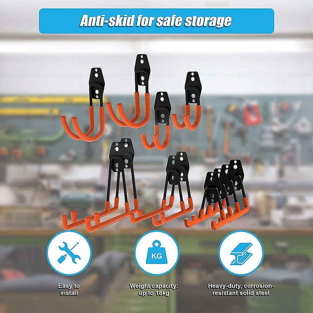 12 Pack Heavy Duty Garage Wall Hooks – Steel Tool Storage Organiser - Image 4