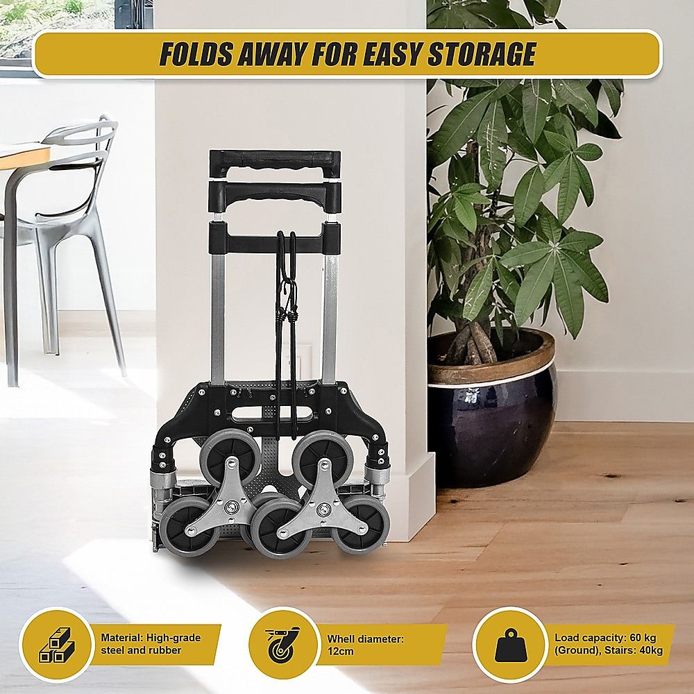 6-Wheel Stair Climbing Trolley – Folding Aluminium Hand Truck - Image 5