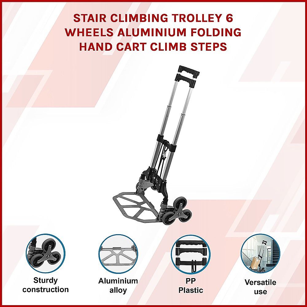 6-Wheel Stair Climbing Trolley – Folding Aluminium Hand Truck - Image 6