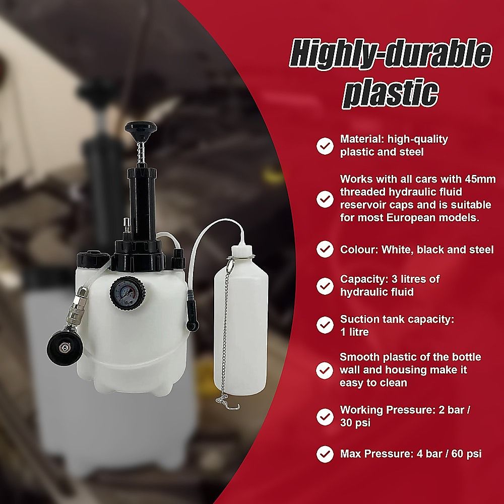 3L Brake & Clutch Bleeding Kit – Pressure Fluid Bleeder Tool - Image 3