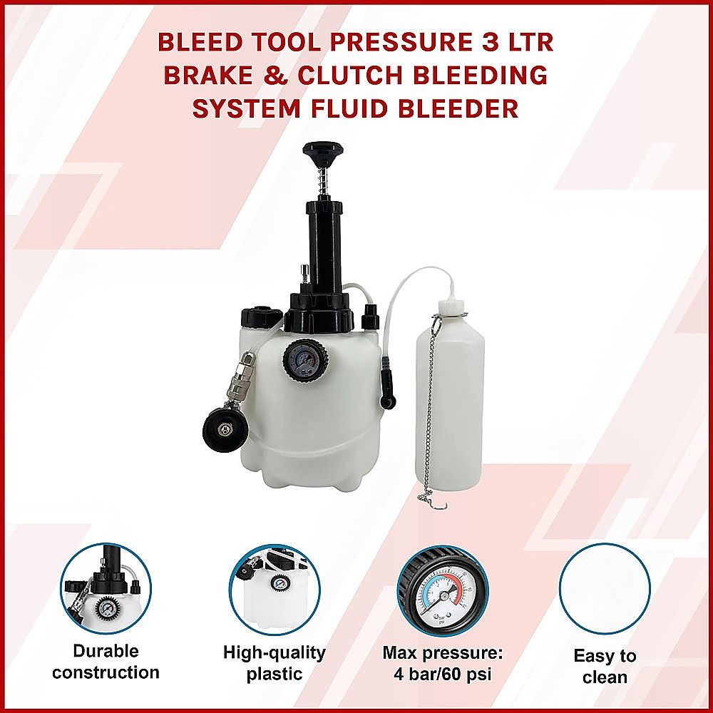 3L Brake & Clutch Bleeding Kit – Pressure Fluid Bleeder Tool - Image 5
