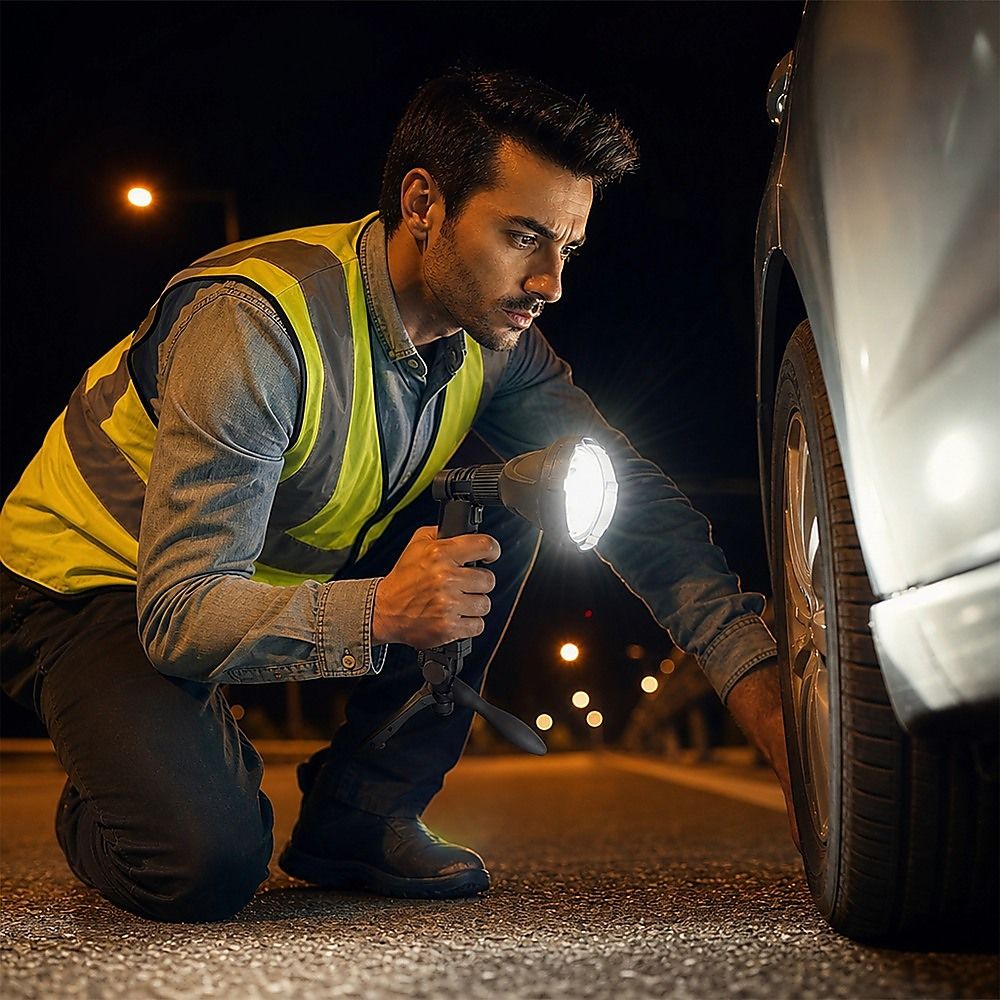 10W Rechargeable LED Handheld Spotlight – 900LM Portable Work & Camping Light - Image 6