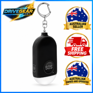 130dB Rechargeable Personal Safety Alarm with Flashlight B300 – Portable Emergency Keyring Siren