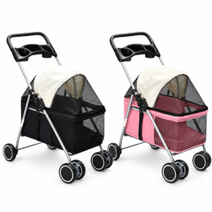 PaWz Foldable Pet Stroller for Dogs and Cats with Canopy