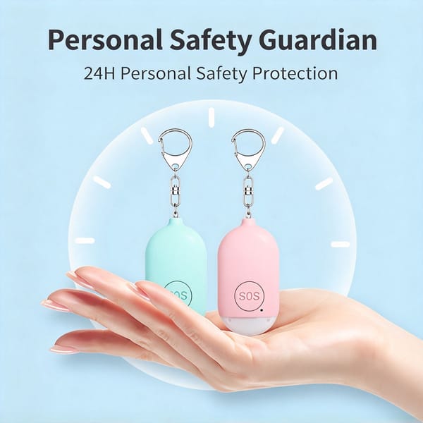 130dB Rechargeable Personal Safety Alarm with Flashlight B300 – Portable Emergency Keyring Siren - Image 3