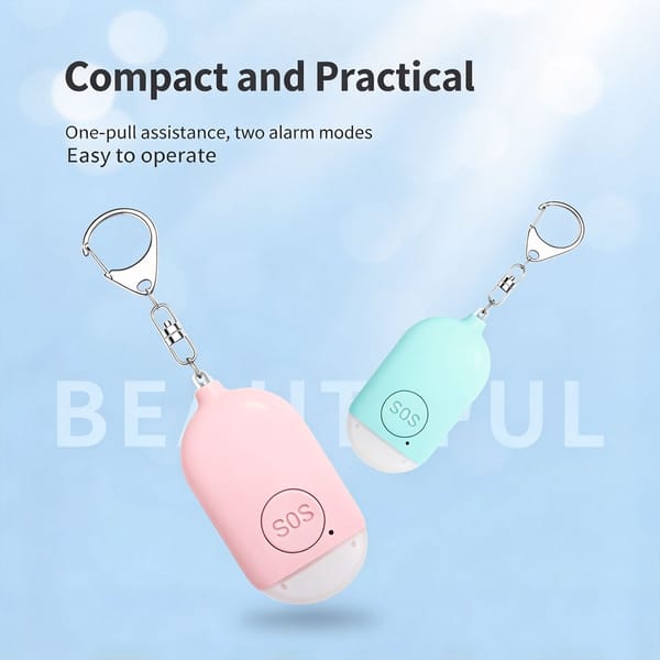 130dB Rechargeable Personal Safety Alarm with Flashlight B300 – Portable Emergency Keyring Siren - Image 4