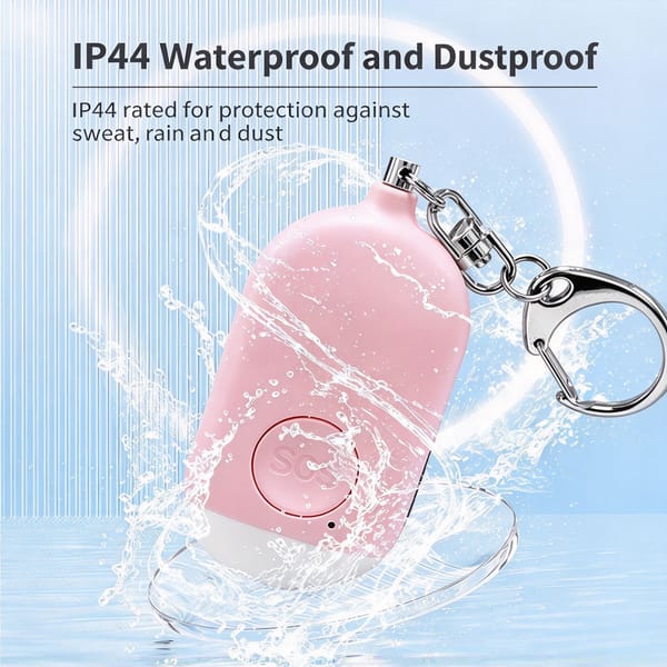 130dB Rechargeable Personal Safety Alarm with Flashlight B300 – Portable Emergency Keyring Siren - Image 6