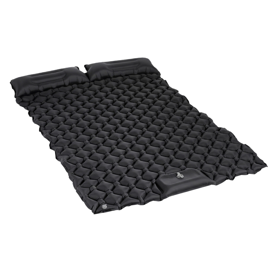 DreamZ Double Camping Mattress with Built In Pump, 40D Nylon TPU, Black - Image 9
