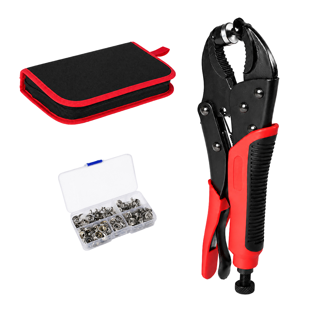 Adjustable Snap Fastener Press Tool Kit with Dies and Fasteners for Fabric and Boat Covers - Image 9