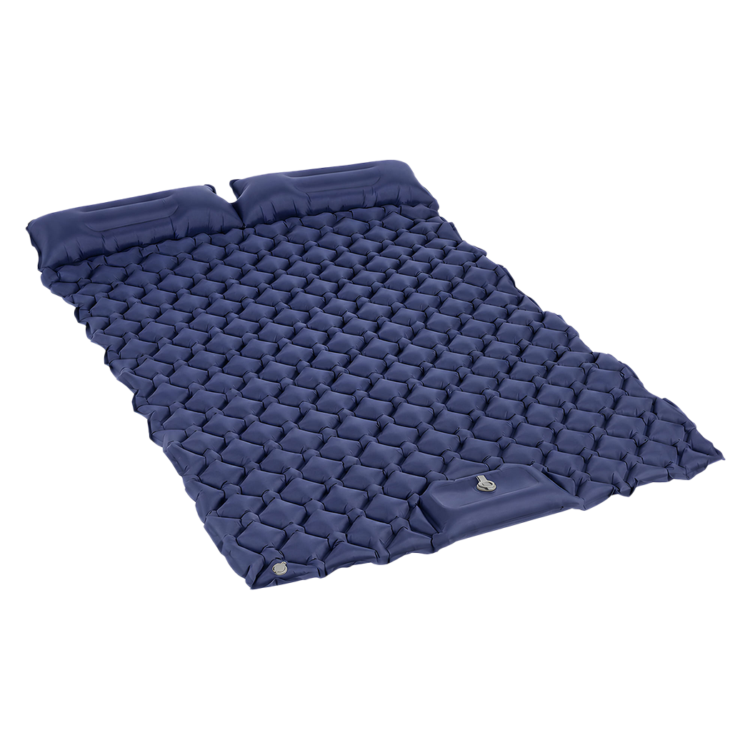 DreamZ Double Camping Mattress with Built In Pump, 40D Nylon TPU, Blue - Image 9