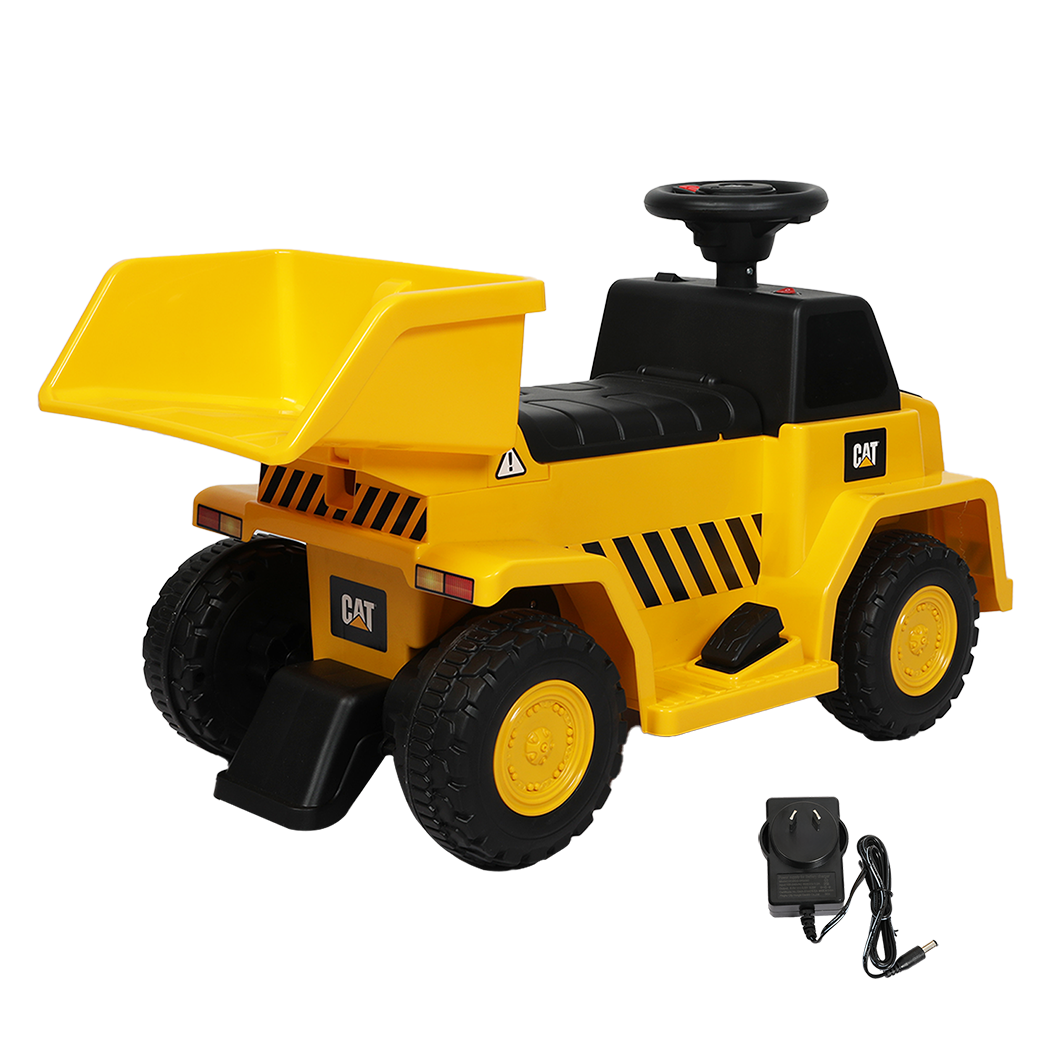 CAT Kids Ride-On Dump Truck with Lights and Tipping Bucket - Image 9