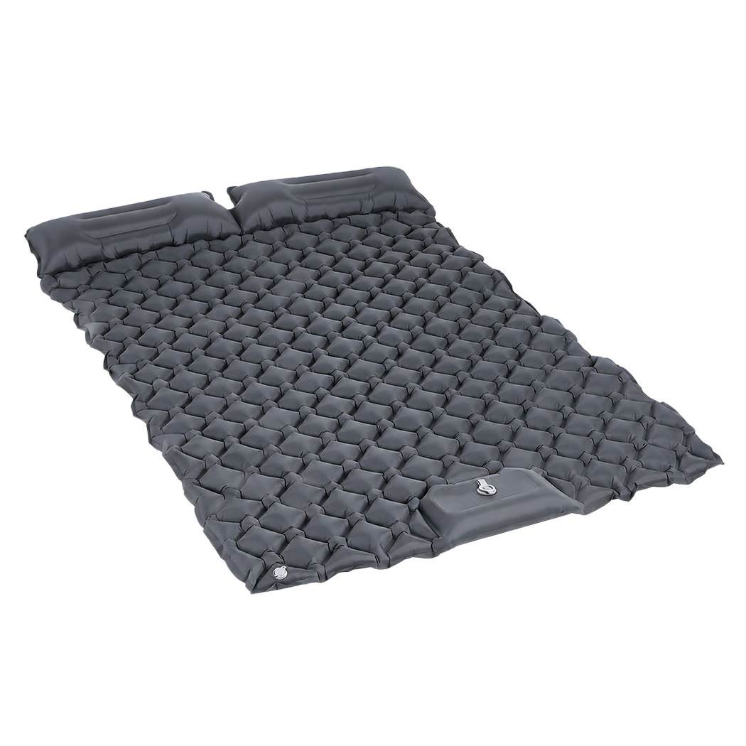 DreamZ Double Camping Mattress with Built In Pump, 40D Nylon TPU, Grey - Image 9