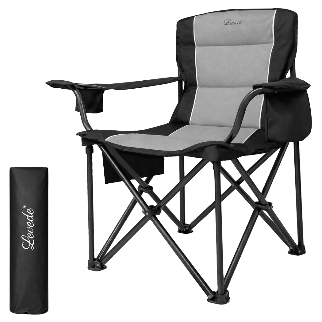 Levede Heavy Duty Folding Camping Chair, 200kg Capacity, Oversized Seat - Image 9