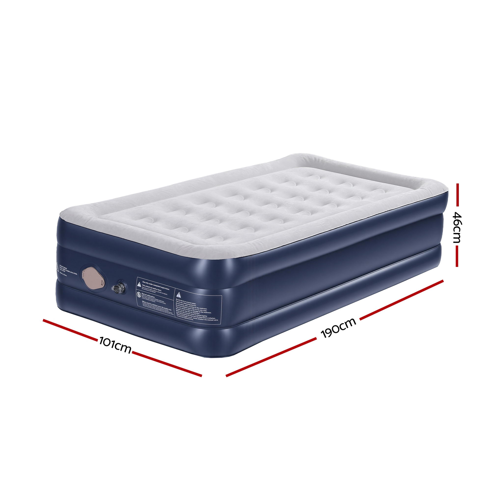 Single Inflatable Air Mattress with Rechargeable Pump, | Weisshorn - Image 3