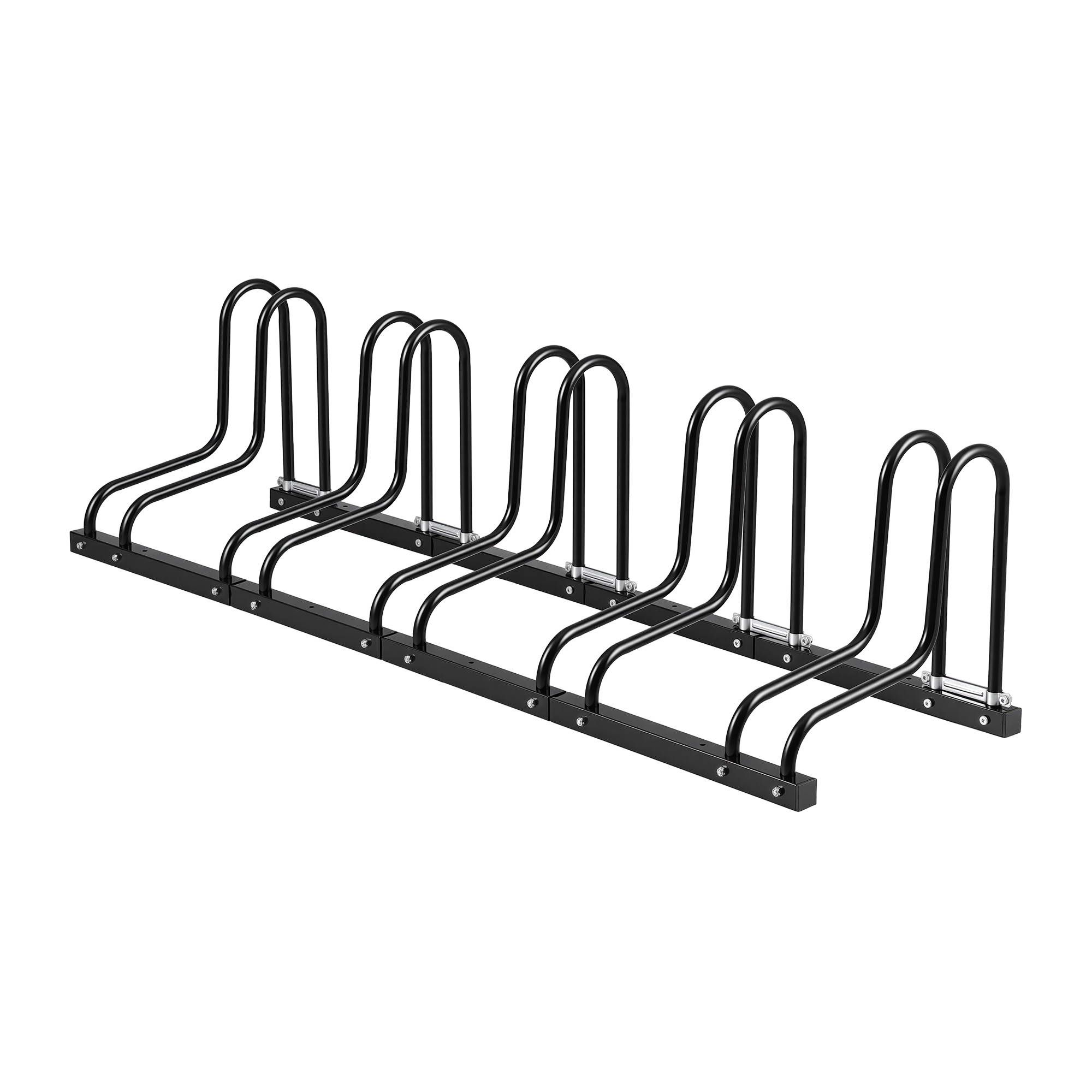 5-Bike Floor Stand Bicycle Rack, Fits 20–29in Tyres, Black | Weisshorn