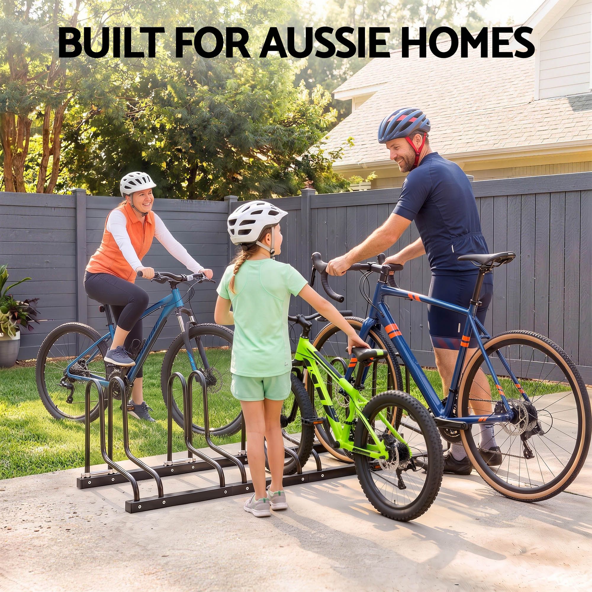 5-Bike Floor Stand Bicycle Rack, Fits 20–29in Tyres, Black | Weisshorn - Image 5