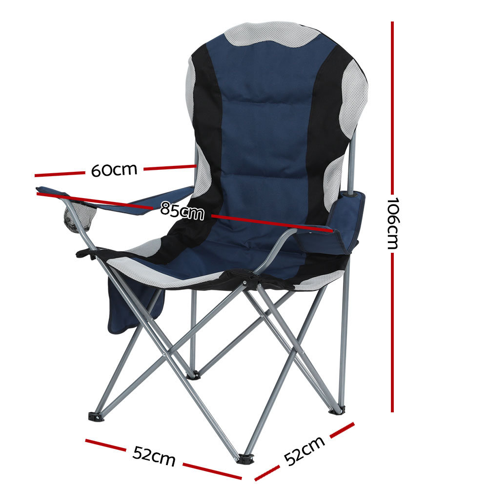 Portable Folding Camping Chair, Navy | Weisshorn - Image 2