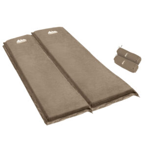 Double Self-Inflating Camping Mattress, Coffee | Weisshorn