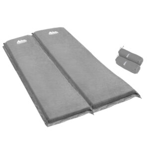 Double Self-Inflating Camping Mattress, Grey | Weisshorn